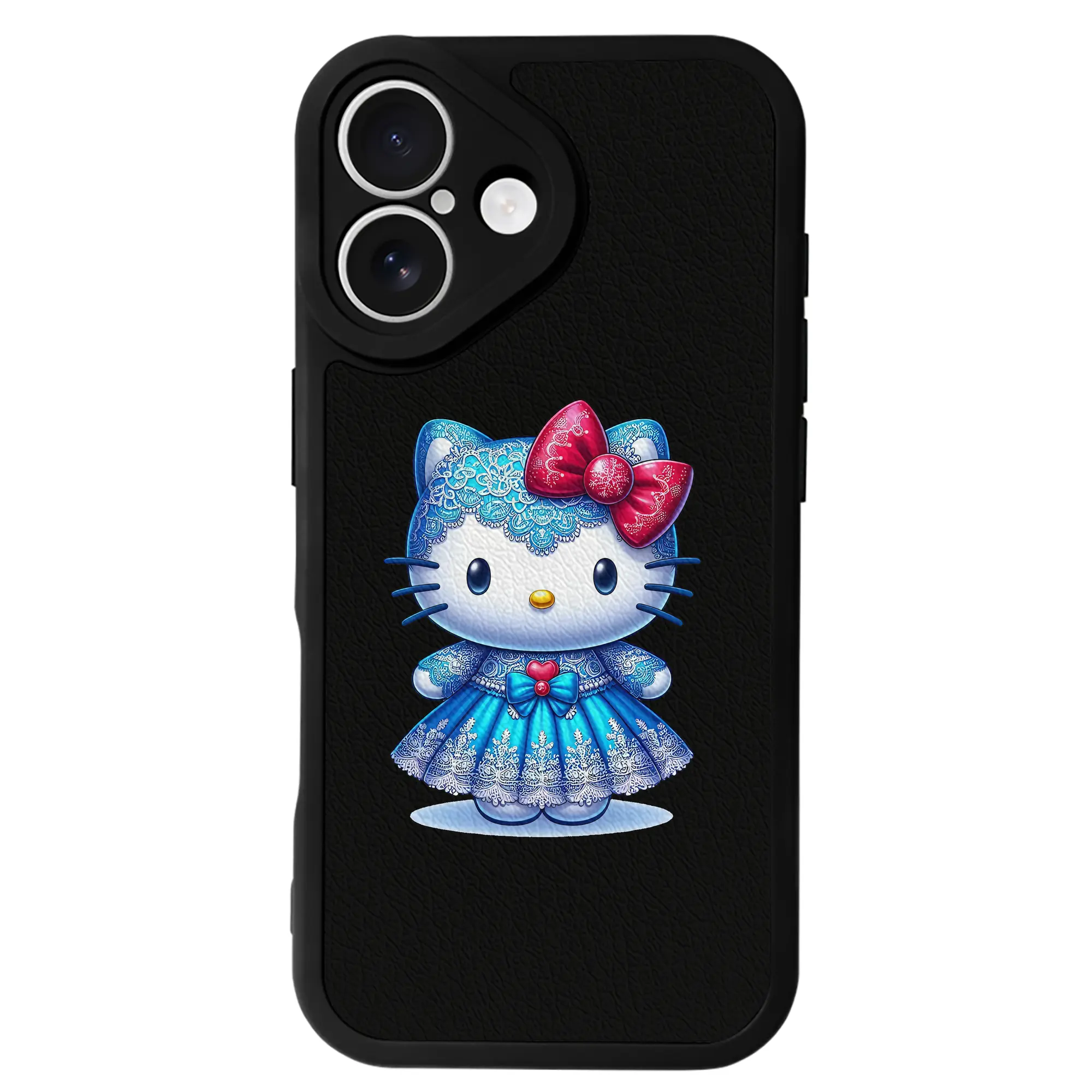 サンリオ グッズ,ハローキティ - IPhone 16シリーズ対応 ・ シリコンスマホケース ・ レザー調 ・ 高精度フィット ・ 耐衝撃 ・ ワイヤレス充電対応 ・ 精密カット